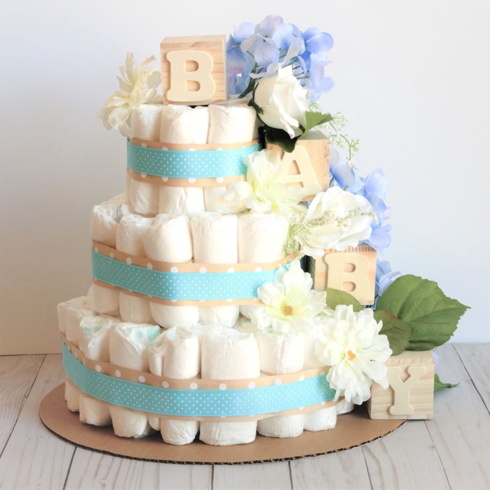 Baby Block Diaper Cake