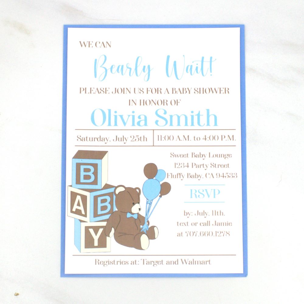 Teddy Bear Baby Show Invitation