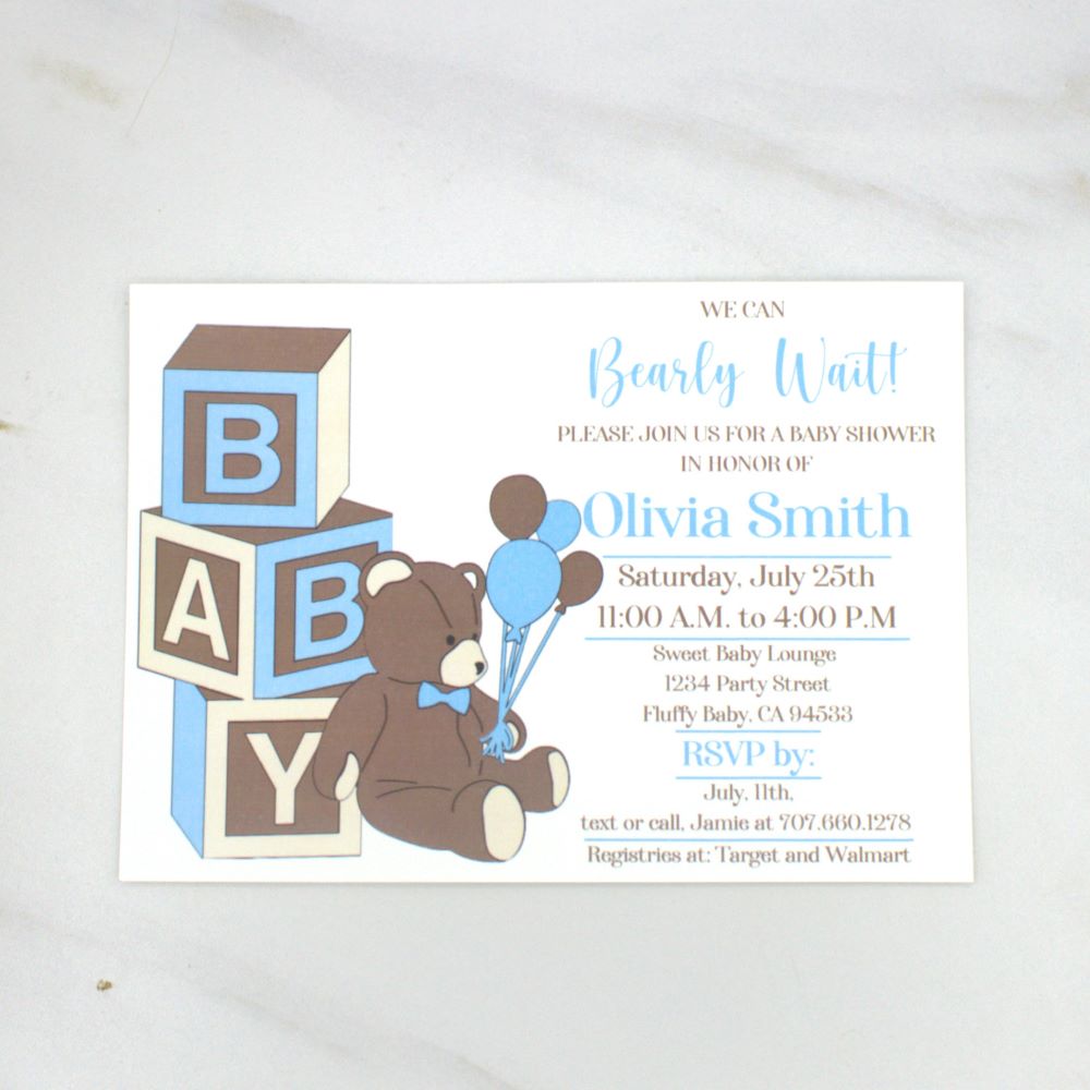 Teddy Bear Baby Show Invitation