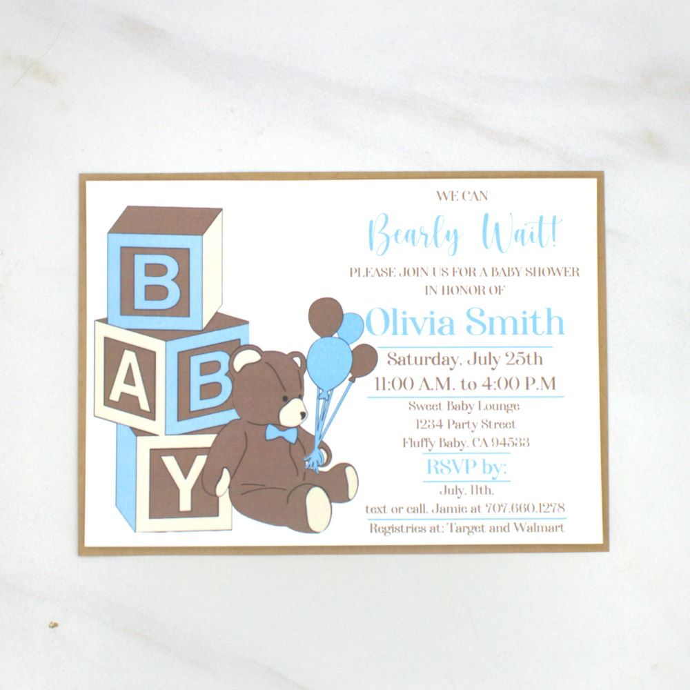 Teddy Bear Baby Show Invitation