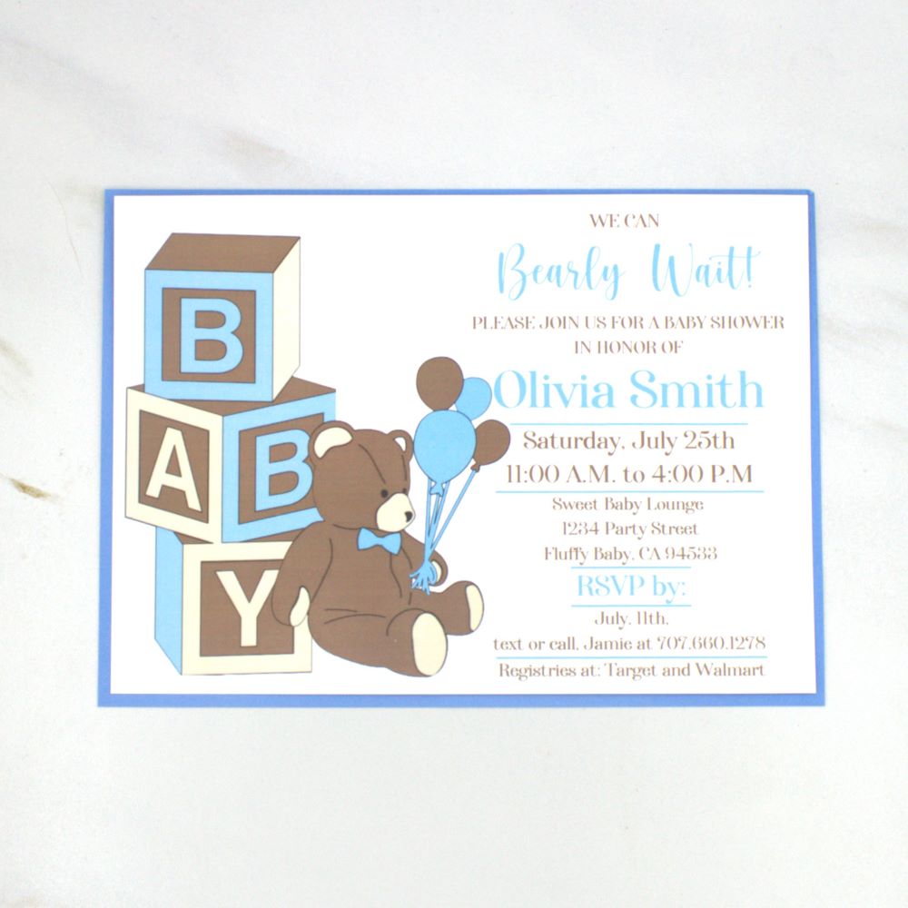 Teddy Bear Baby Show Invitation