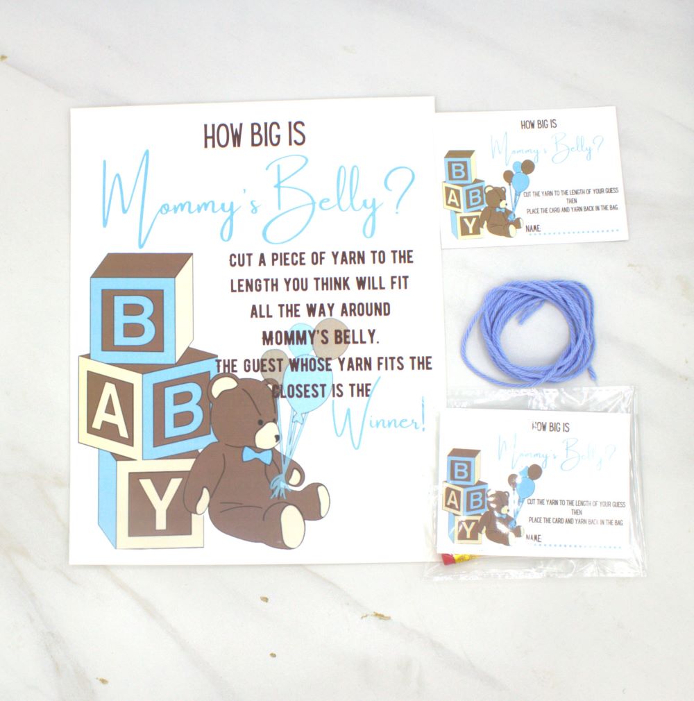 How Big is Mommy's Belly Teddy Bear Baby Shower Game