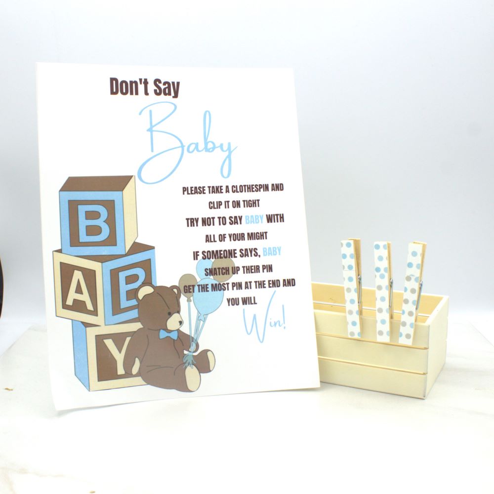 Don't Say Baby Teddy Bear Baby Shower Game