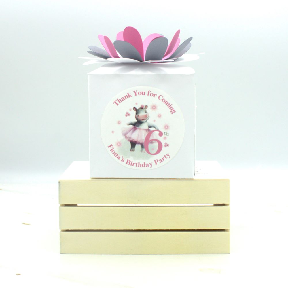 Ballerina Hippo Flower Favor Box