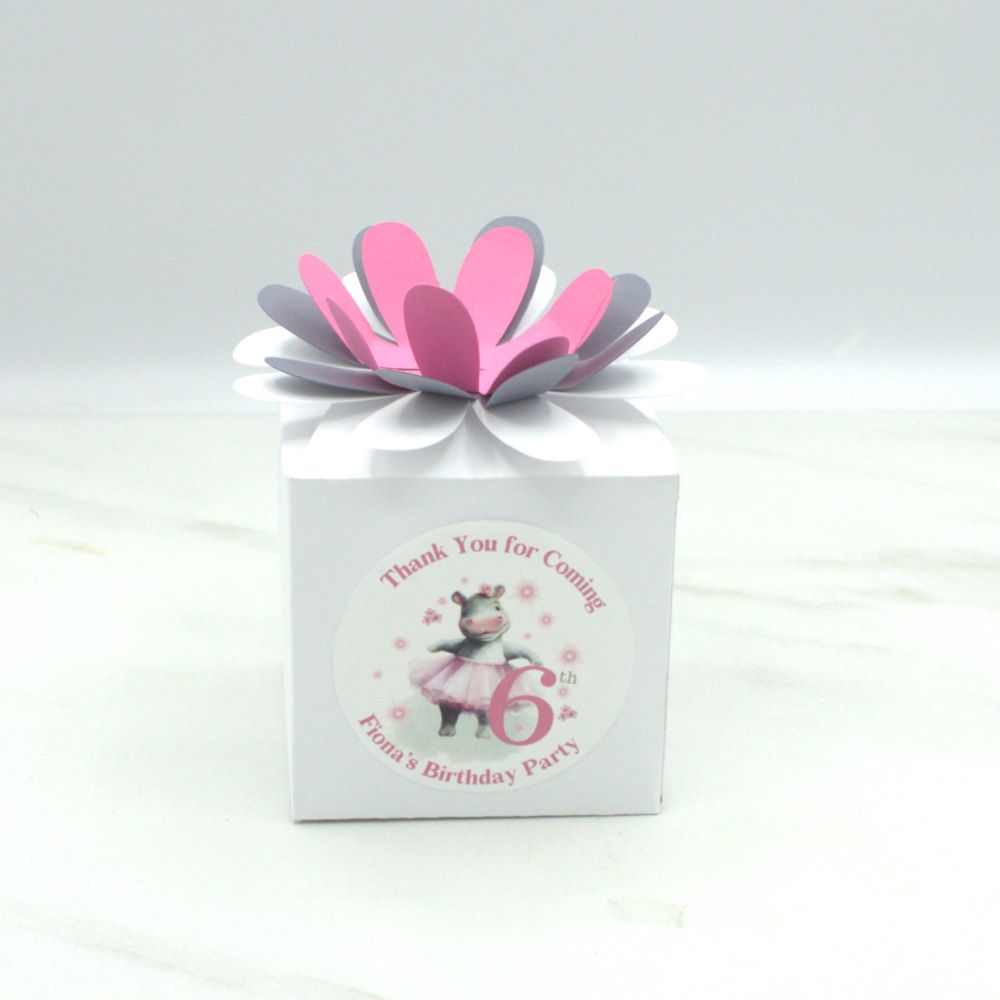 Ballerina Hippo Flower Favor Box